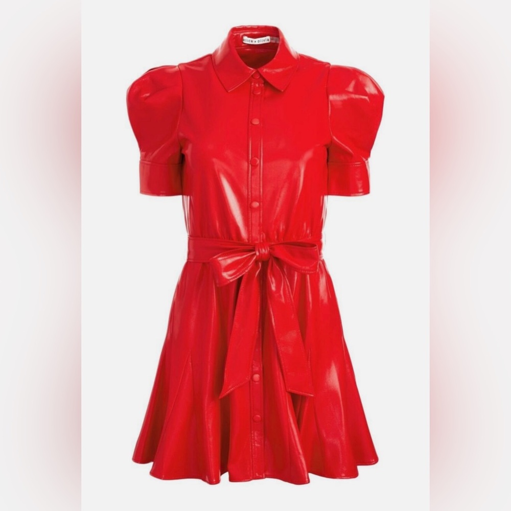 Alice + Olivia red shirtdress.